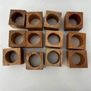 12 Wood Napkin Rings - Crate and Barrel
